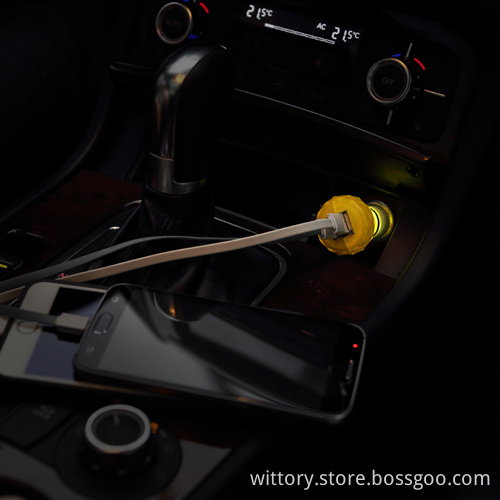 Crystal design smart car charger
